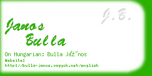 janos bulla business card